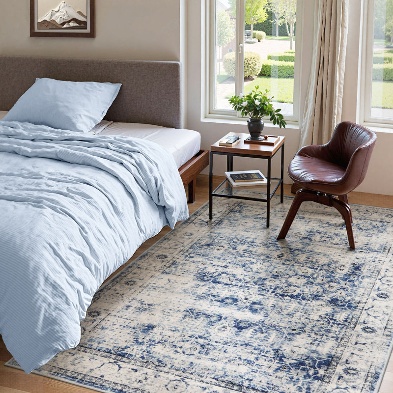 Kiner Vintage Machine Washable Area Rugs Perfect for Living Room, Dining Room, Bedroom, Rectangle 5' x 7'