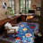 Indoor&Outdoor Washable Area Rug Blue Gorgeous flowers Vintage Low Pile Rug for Living Room Bedroom Wedding Banquet-645564842