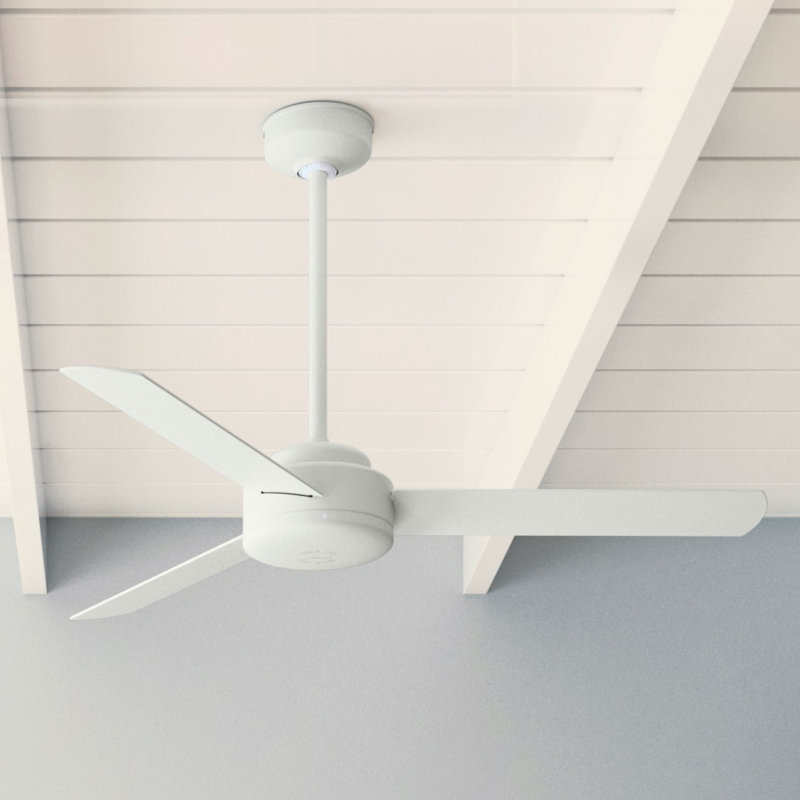 Presto 52" Modern Minimalist 3 - Blade Indoor Ceiling Fan with Wall Control, White