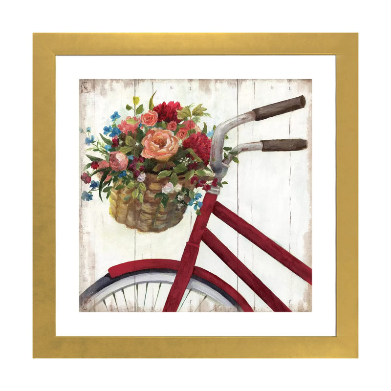 «Sunday Ride - Ride by Nan», reproduction, Encadrement doré, H 16 po x l 16 po x P 1 po