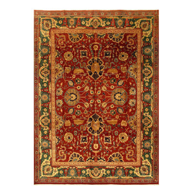 Wilness One-of-a-Kind 9' X 13' Area Rug in Red/Green -  Isabelline, C3C6A1DC234F4482B121844767BB8FBE
