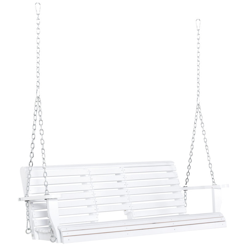 3 balancelles de véranda en bois avec porte-gobelets, table basse pliante et capacité de 440 lb, table de patio blanche confortable, porte-bouteilles et élément en bois