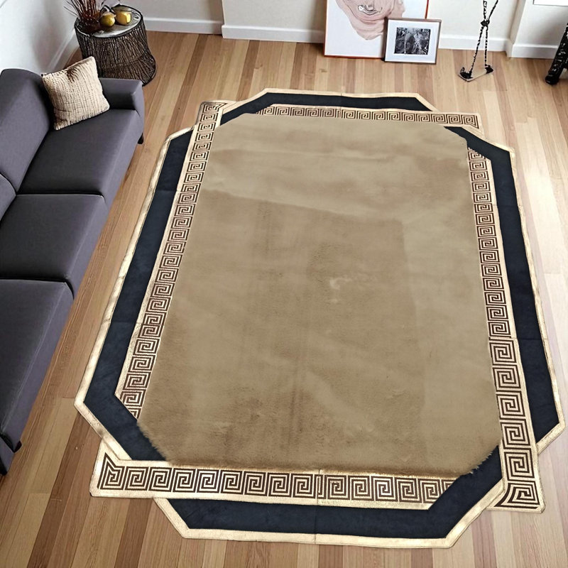 Tapis beige en fourrure douce, tapis moelleux de salon sur mesure, Tapis de couloir 2 pi x 7 pi 6 po