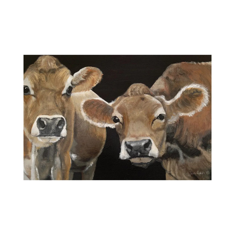 Hello There Cows by Suzi Reman - No Frame Gallery-Wrapped Canvas Giclée on Canvas, 30.48cm H x 45.72cm W