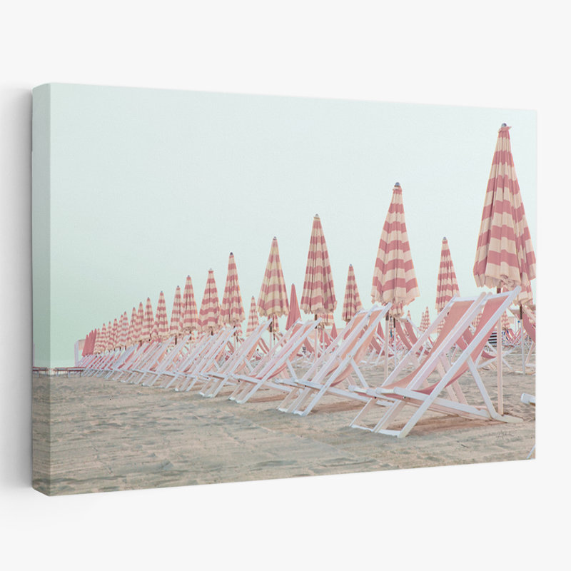 Parasols bord de mer et bord de mer rose, H 24 po x l 16 po