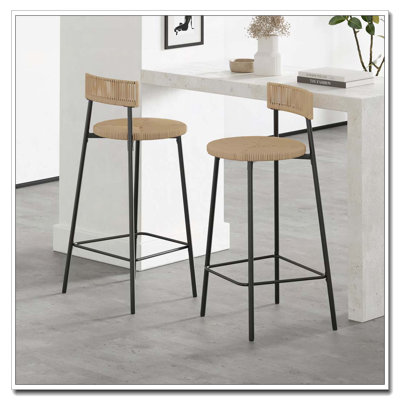 Tabourets de bar en corde de papier tissés à la main