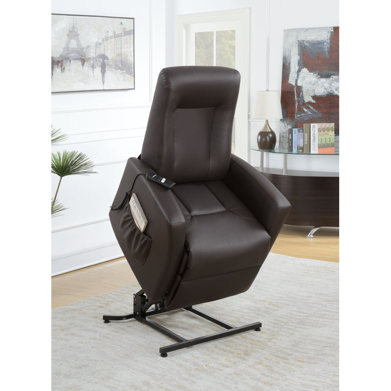 81.28cm Wide Faux Leather Lift Assist Standard Recliner, Espresso