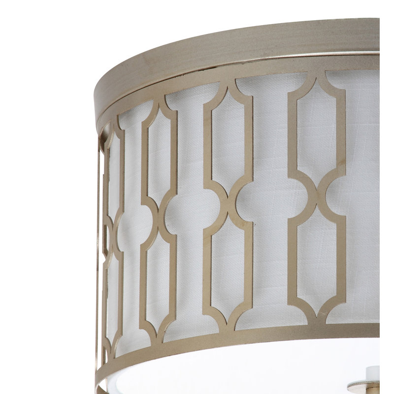 Herrman Metal LED Flush Mount, Soft Gold, 9.5" H x 16.75" W x 16.75" D