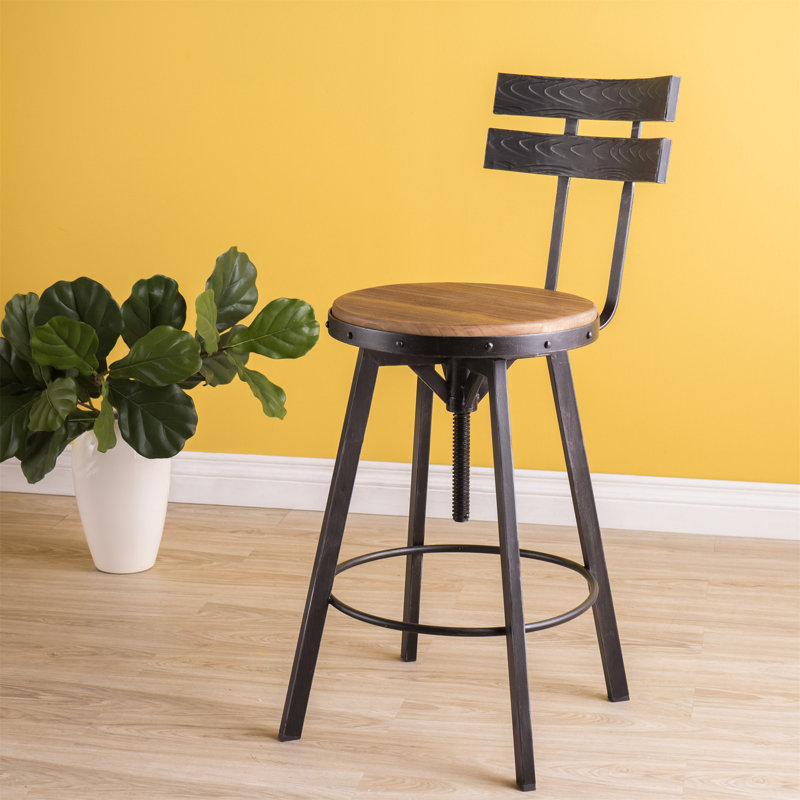Keyosha Swivel  Adjustable Height Bar Stool, 1, Brown, Counter Stool ( Seat Height 25.5")