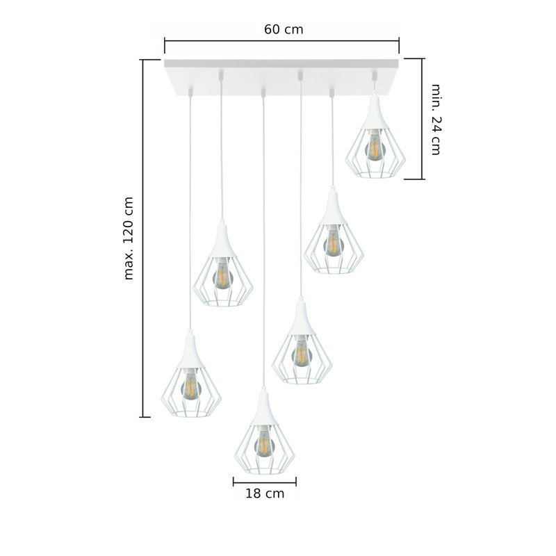 Ilsa 6 - Light Pendant, White