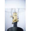 Lampe de table Dx "en aluminium noir avec deux accents ronds variables et abat-jour tambour