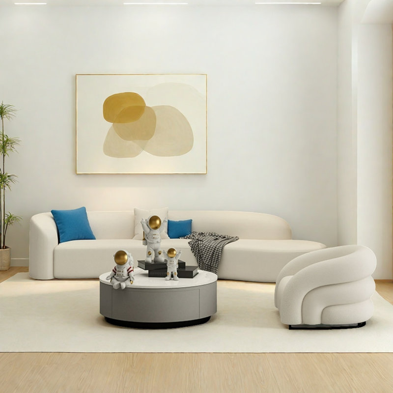 European-style simple sofa and coffee table set