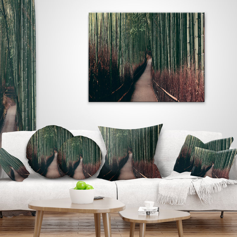 Coussin de bois de bambou dans un coussin arashiyama, 16 po x 1 po, Coussin décoratif