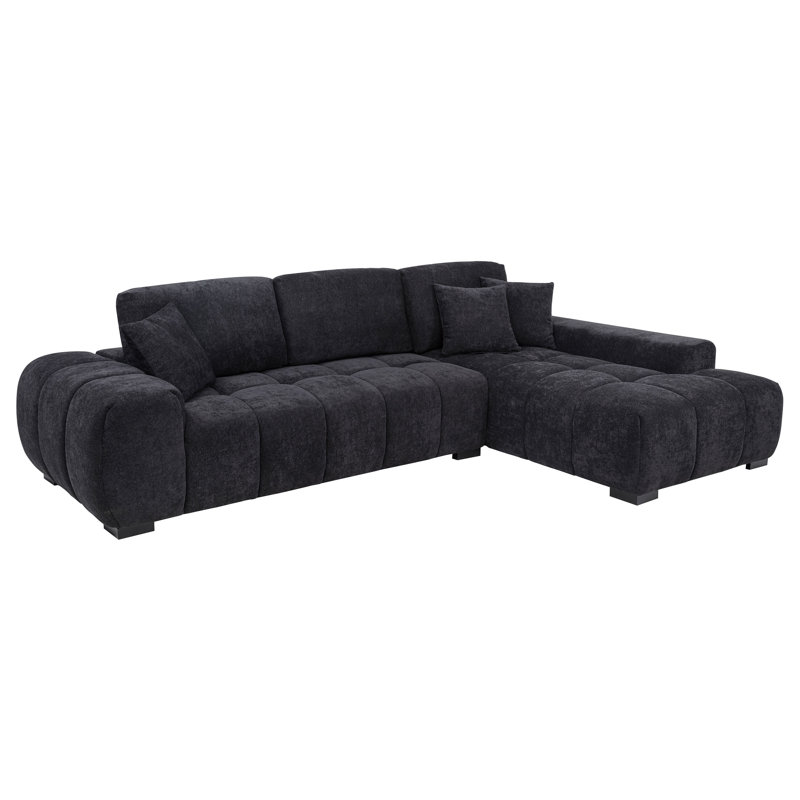 Canapé modulaire Kemp, Polyester noir