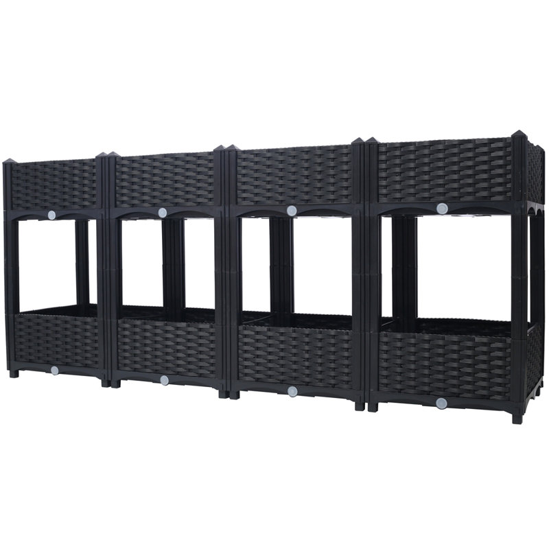 Planter Raised Beds - Elevated Planter Garden Box with Drainage Plug Raised Garden Beds for Vegetable/Flower/Herb Outdoor Standing Planter Beds Gardening Kit,63"x15.7"x27.7"