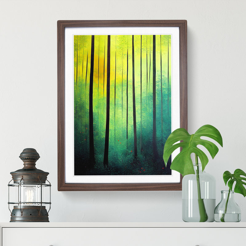 Forest No.2 - Single Picture Frame Painting, 64cm H x 46cm W x 2cm D, Walnut