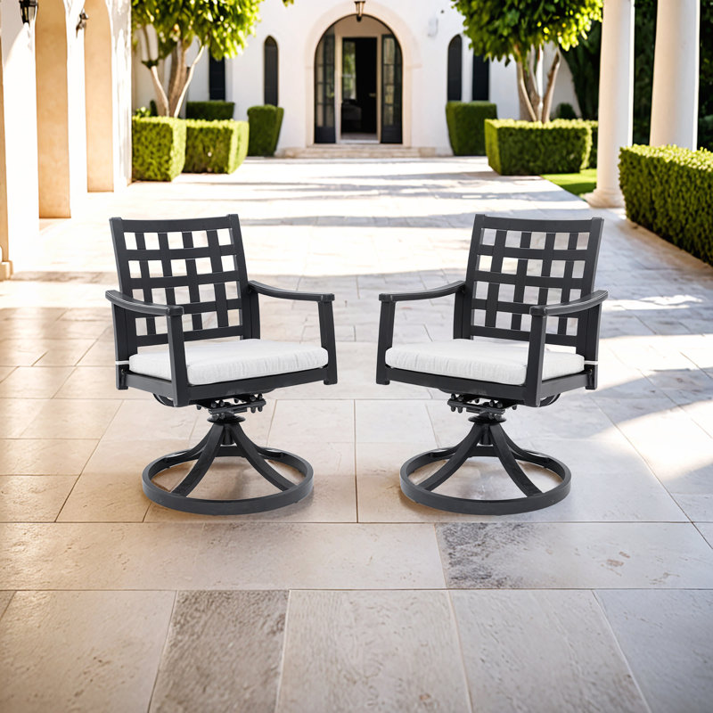 Ensemble de 2 chaises berçantes pivotantes en aluminium