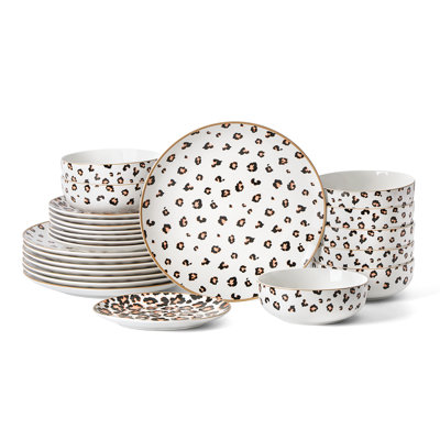 Christian Siriano Majestic 24-Piece Dinnerware Set Porcelain