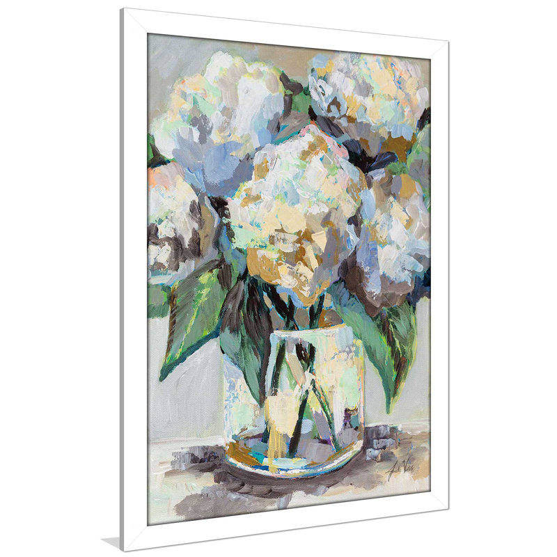 Beach House Bouquet - Peinture, L 21,5 po x H 27,5 po, Cadre blanc