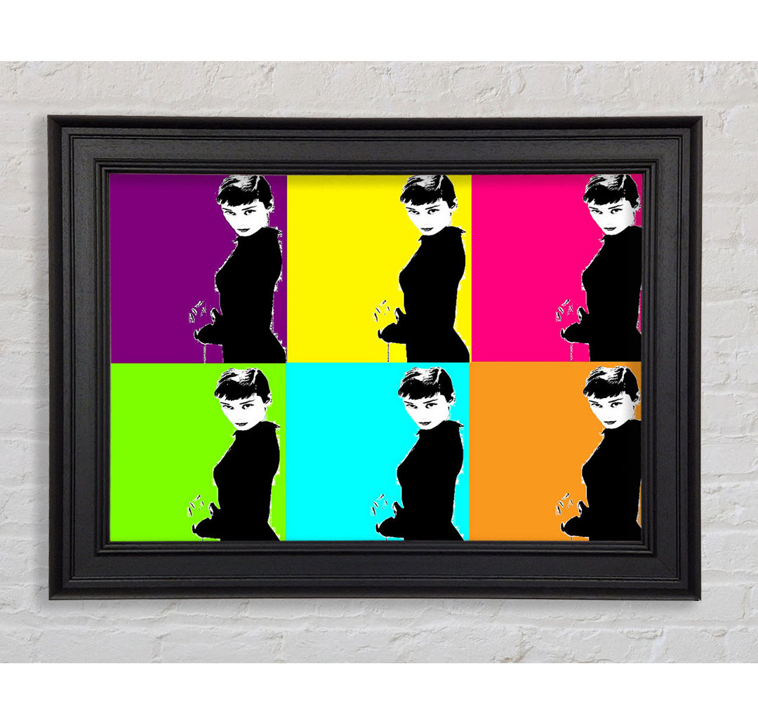 Audrey Hepburn Pop Art Gerahmter Druck