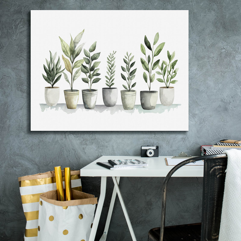 Art mural épique «Blossoms In Pots» par Svetlana Aleynikova, H 26 po x l 34 po