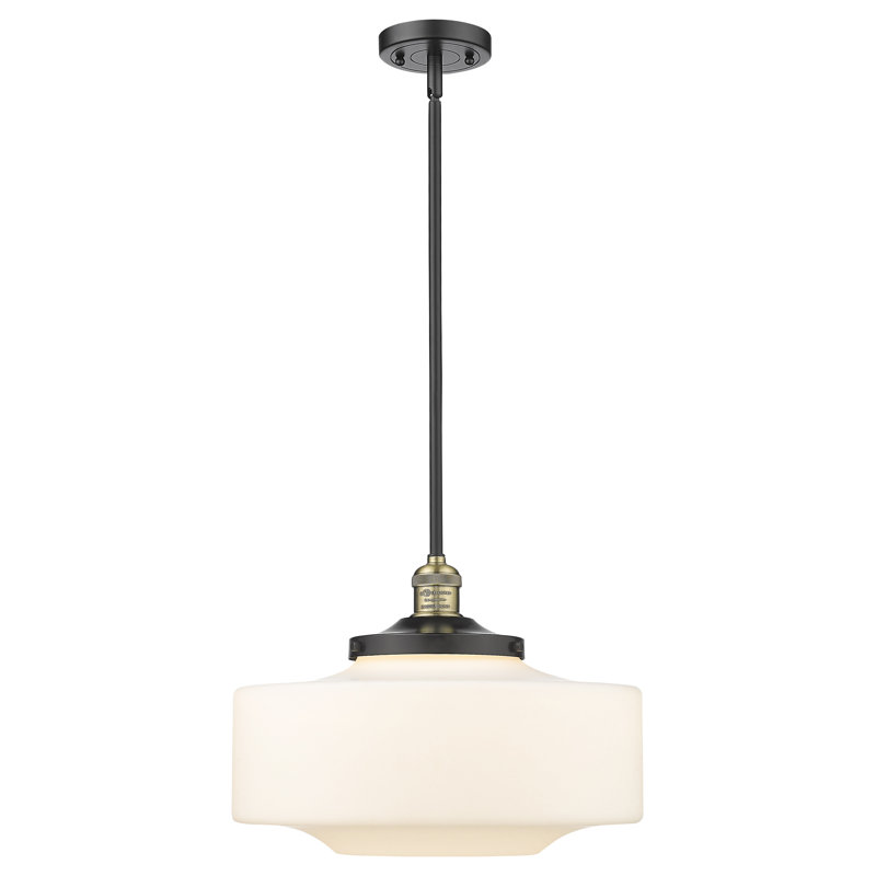 Mini-luminaire suspendu à tige lumineuse 12 po Franklin Restoration - Lainee - ampoule non incluse - finition bronze frotté