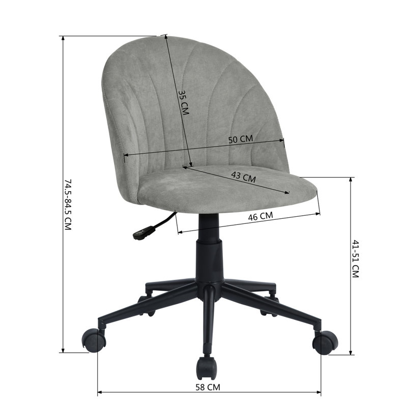 Adah Office Chair, Grey