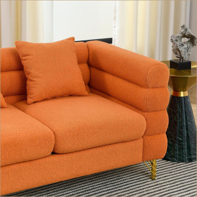 Canapé d'angle modulaire en L à 5 places de 81,5 pouces avec 3 coussins modulaires | Tissu en peluche | 