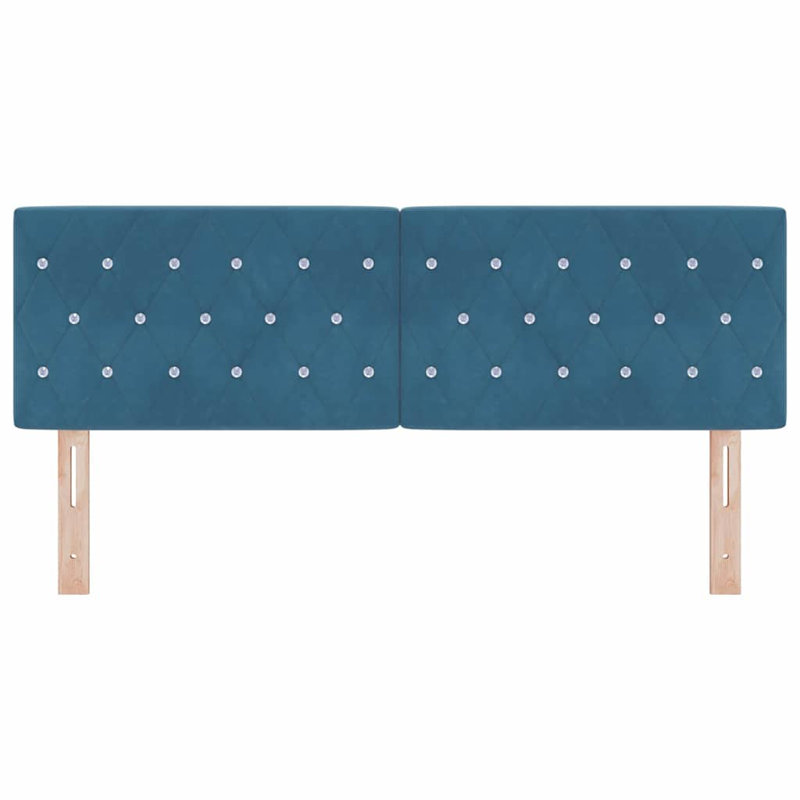  Velvet Headboard Argyle With Headboard Velvet, 80 x 190cm, Dark blue