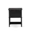 Ensemble de très grand lit 3 pièces avec structure de lit capitonnée et 2 tables de chevet noires brossées pour chambre à coucher - similicuir brun foncé avec texture noire et pieds noirs-271646641-271646606