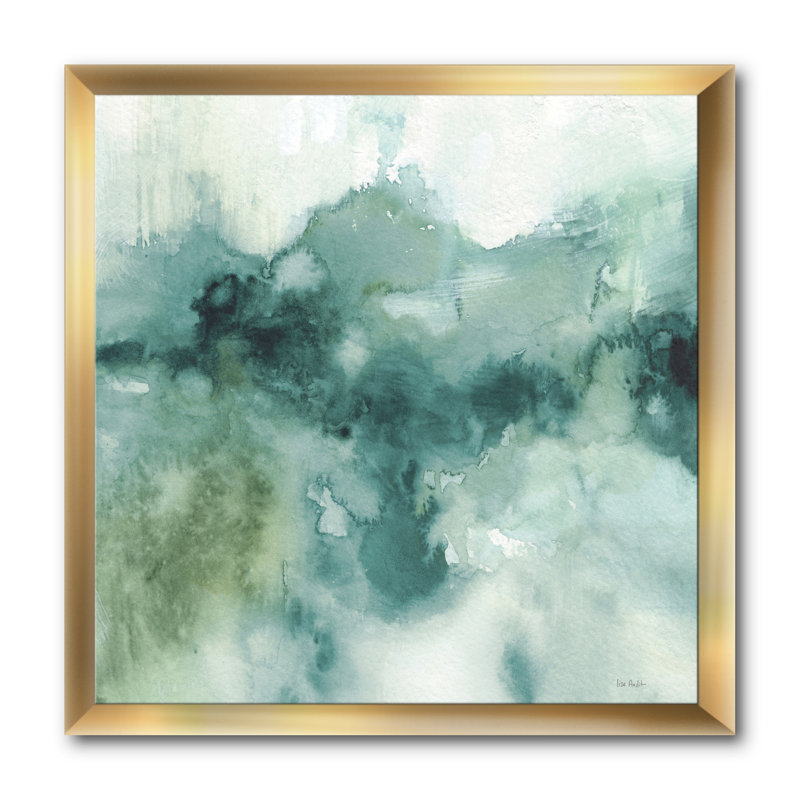 Perdus dans le bleu - reproduction d'art sur toile, H 16 po x l 16 po x P 1 po, Cadre orangé