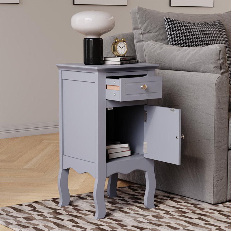 Bargersville 1 Drawer 33Cm W Bedside Table, Grey