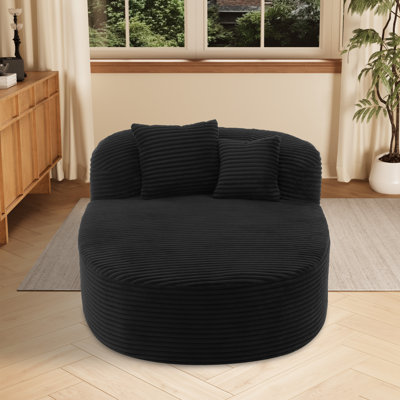 Modern Chaise Lounge Sofa, Floor Sofa With Two Pillows