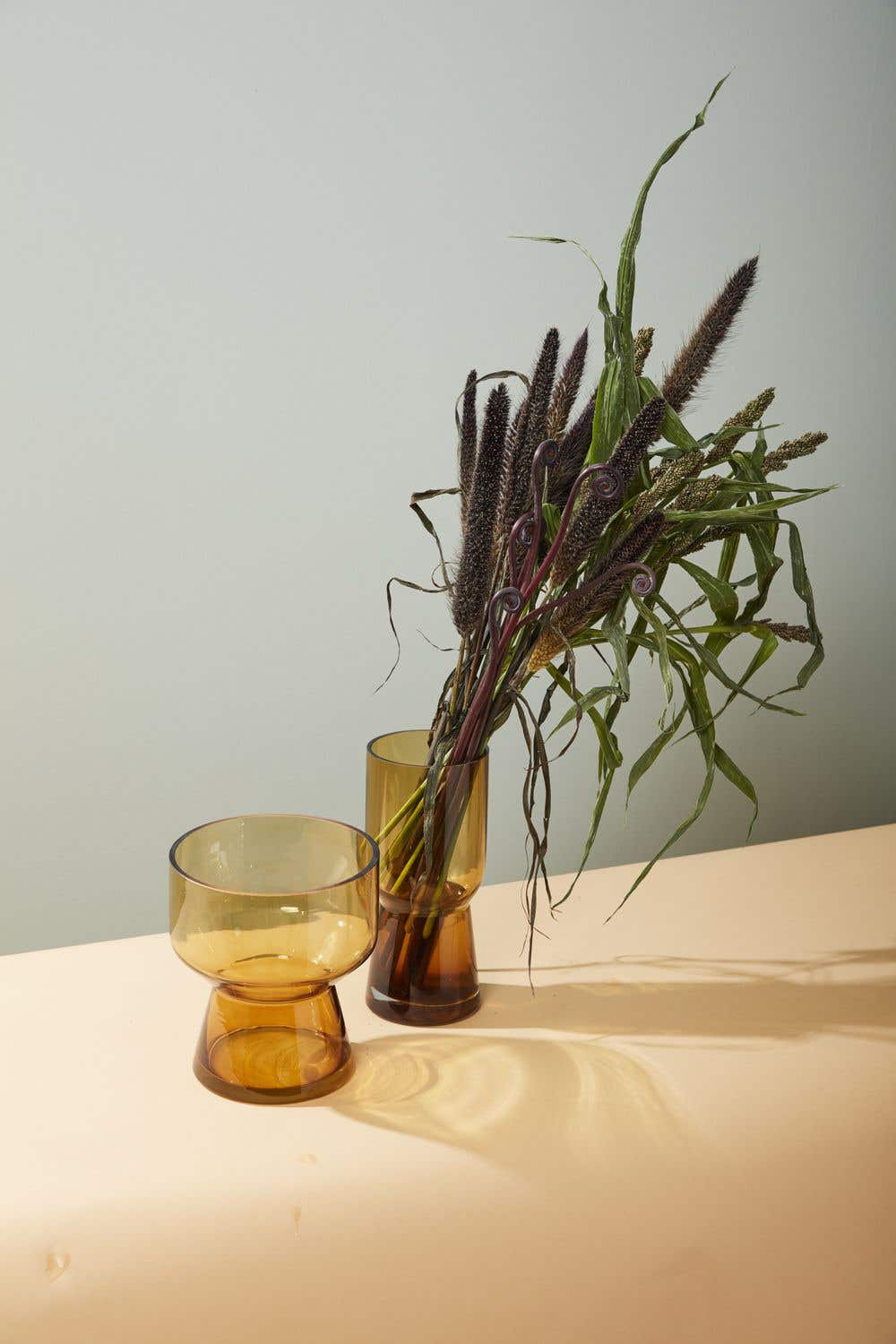 Clear Glass Table Vase, 6.75" H x 6" W x 6" D