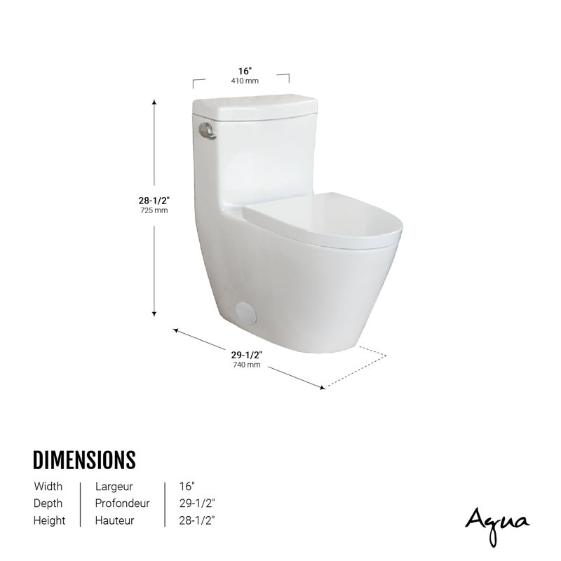 Totem One-Piece elongated single flush toilet, Glossy White