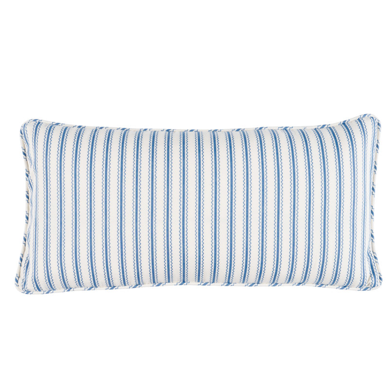 Schumacher x Mark D. Sikes Birdie Ticking Stripe Pillow, Rectangular, 12"H x 24"W