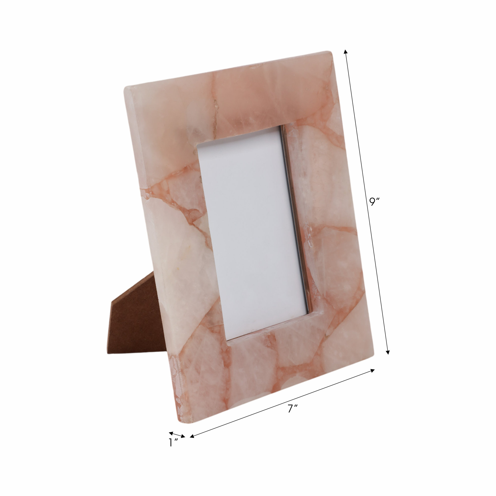 Edina Quartz Photo Frame, Pink, 4" x 6"