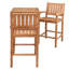 Ensemble de bar en bois de teck avec table bistro carrée et tabourets de bar avec accoudoirs Abacho-109480995-109480996