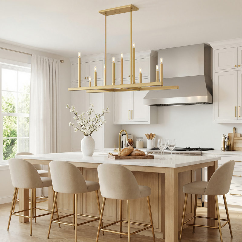 10 - Light Dimmable Kitchen Island Modern Linear Chandelier