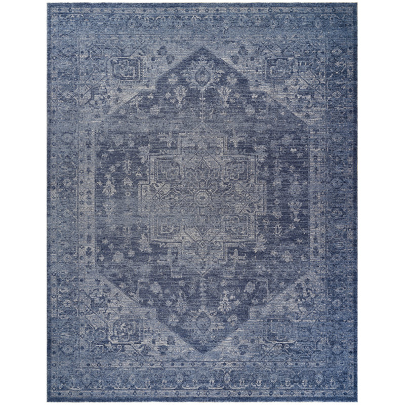 DKNY Pure Shades 9' x 12' Blue Vintage Indoor Rug, Rectangle 9' x 12'