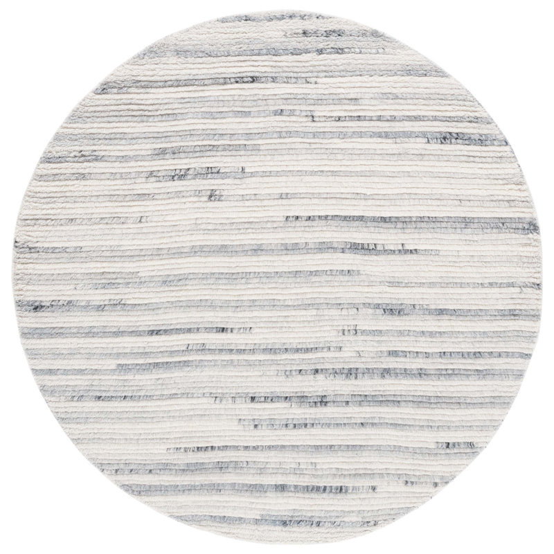 Pecktonville Hand Woven Performance Abstract Rug, Round 6'
