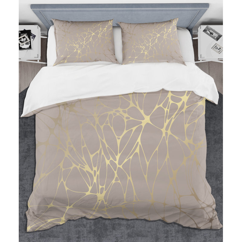 Ensemble de literie de style rétro Mid-Century rétro Art déco, Housse de couette double / grand et 2 taies décor