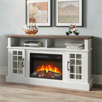 26 Inch Electric Fireplace Insert, Ultra Thin Heater, Log , Realistic Flame, Remote Control, 1400W Heat, 5000 'S, 11 Temperature Settings, Double Protection, Install Into Tv Stand Insert With Timer,