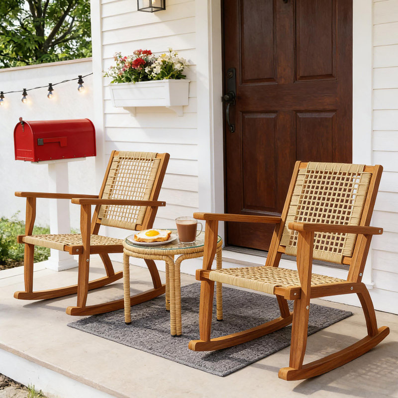 Ensemble de 2 chaises berçantes d'extérieur