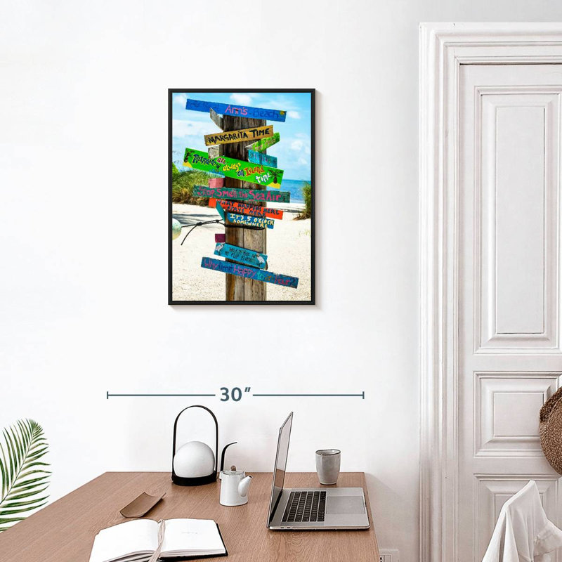 Panneaux de plage, Cadre flottant noir, 17 po x 25 po