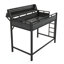 Lit simple mezzanine de taille XL avec tablettes de rangement et panneau perforé, lit mezzanine en métal avec ports USB et lumières DEL, sécuritaire et robuste, noir-1535446957