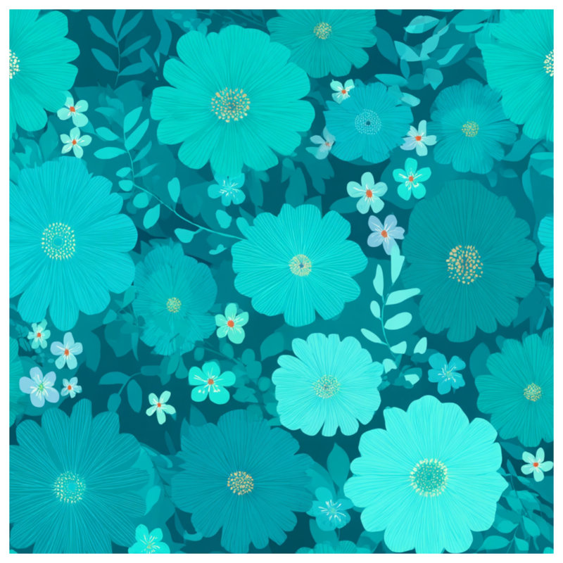 Jeté Floral, L 80 po x l 60 po, Blue Floral/Geometric