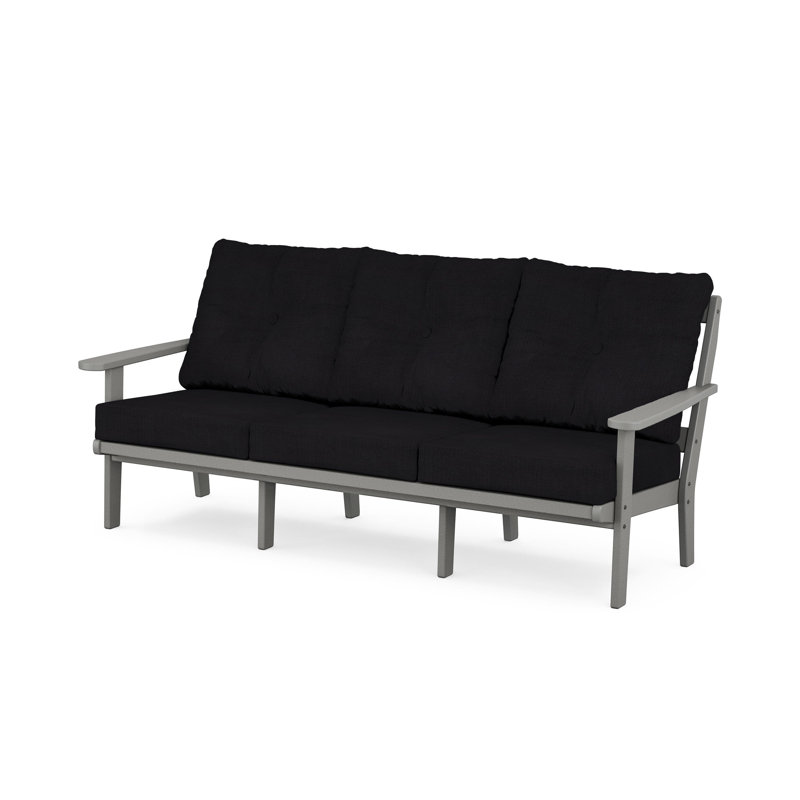 Lakeside Mission Deep Seating Sofa, Slate Gray, Midnight Linen