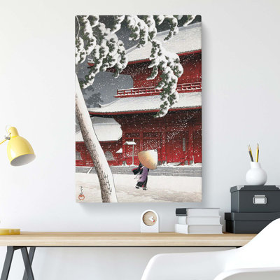 Shiba Zojo Temple - Wrapped Canvas Painting
