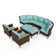 Argyri Wicker Outdoor Patio Conversation Furniture Sectional Set with Fire Pit Table
